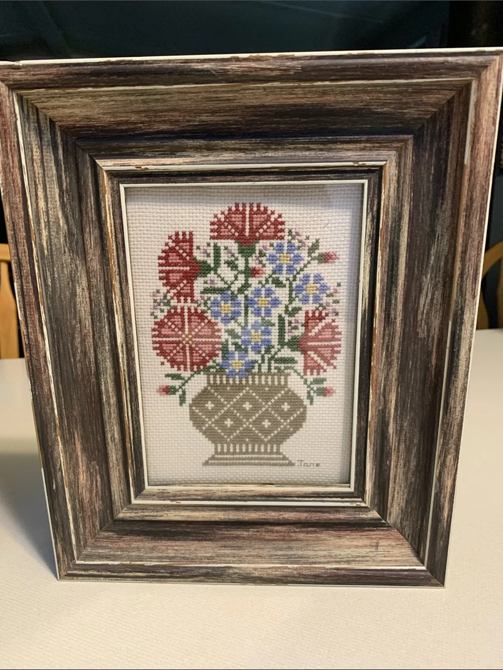 Set of 3 Framed Cross-stitch Treasures in Floral Design